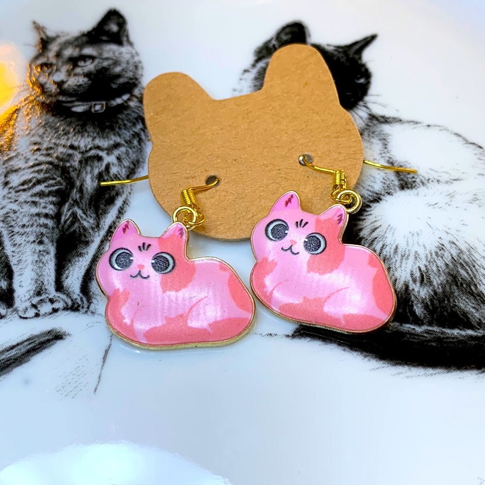 🍄Handmade cute cat earrings